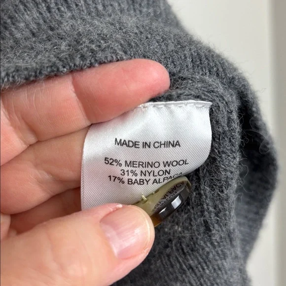 Quince Dark Gray Wool/Alpaca Blend Cardigan - Size M - Picture 5 of 8